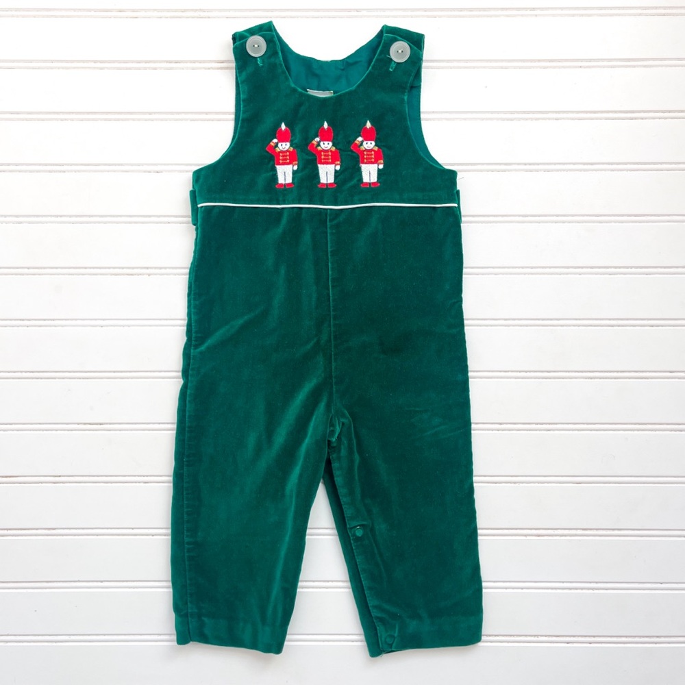 VINTAGE VGUC Boys Classic Heirloom Embroidered Toy Solider Velvet Longall